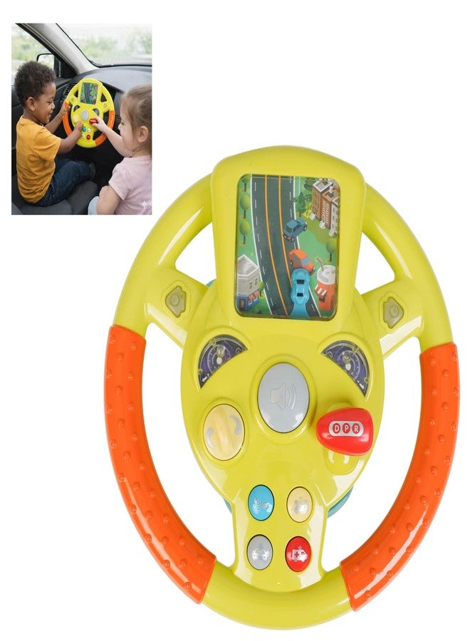 PUREjoy Steering Wheel Toy for Kids Car Driving | Interactive Toy Steering Wheel with Lights & Sounds | 360° Rotating Suction Driving Simulator Toy for Babies & Toddlers - Image 1