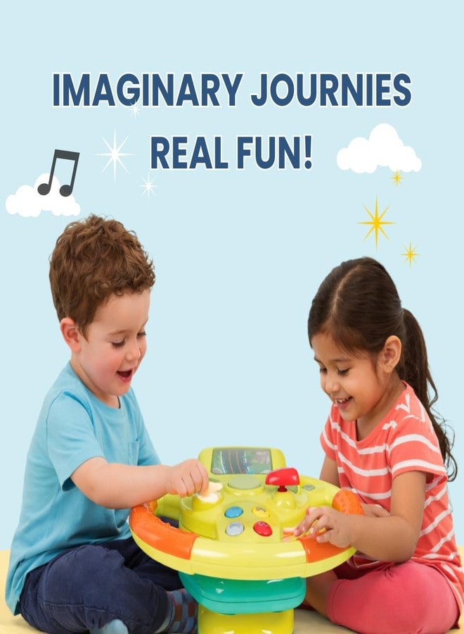 PUREjoy Steering Wheel Toy for Kids Car Driving | Interactive Toy Steering Wheel with Lights & Sounds | 360° Rotating Suction Driving Simulator Toy for Babies & Toddlers - Image 5