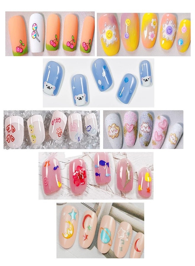 IHUKEIT Cute Nail Stickers for Kids Including Animals Flowers Cloud Star Heart and More Self Adhesive Fingernail Decal Stickers for Little Girls Women Nail Art Decoration Fun (Pack of 9) - Image 3
