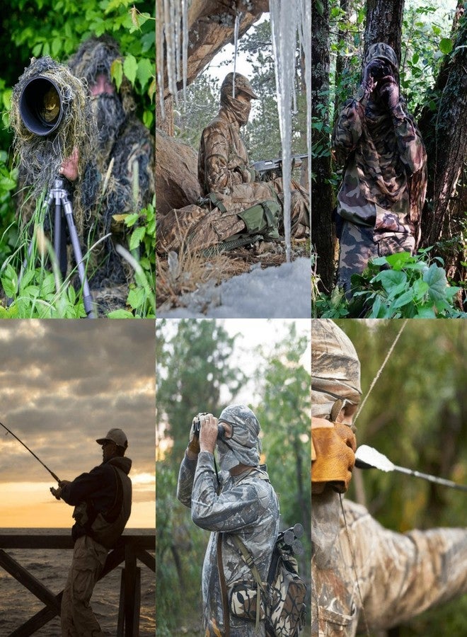 CAMOTER Camo Balaclava Mesh Face Mask - Lightweight Turkey Hunting Face Cover for Men & Women - Hunting, Fishing, Skiing (US, Alpha, One Size, CAMO A) - Image 5
