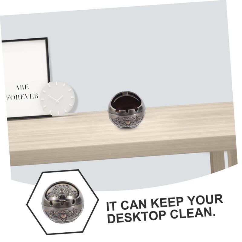 Portable Ashtray with Lid for Indoor Outdoor Use Round Ash Holder Home Decor - Image 4