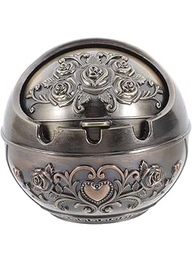 Portable Ashtray with Lid for Indoor Outdoor Use Round Ash Holder Home Decor - Image 1