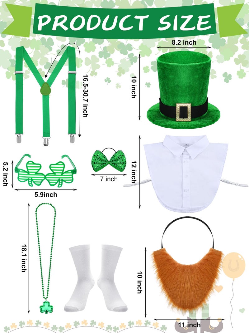 Cozypower 10 Pcs St. Patrick's Day Costume Green Leprechaun Men Costume with Irish Festival Accessories for Irish Cosplay (Medium) - Image 5