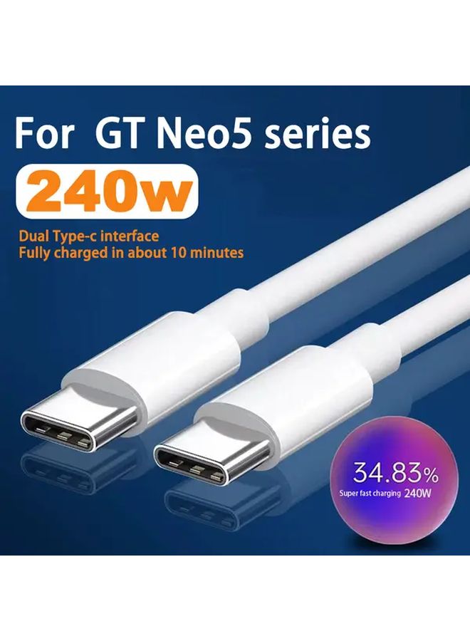 شاحن 240W UltraDart USB-C بكابل 78.74 بوصة لريلمي GT3 وGT5 وGT Neo3 وNeo5 للشحن السريع - Image 4