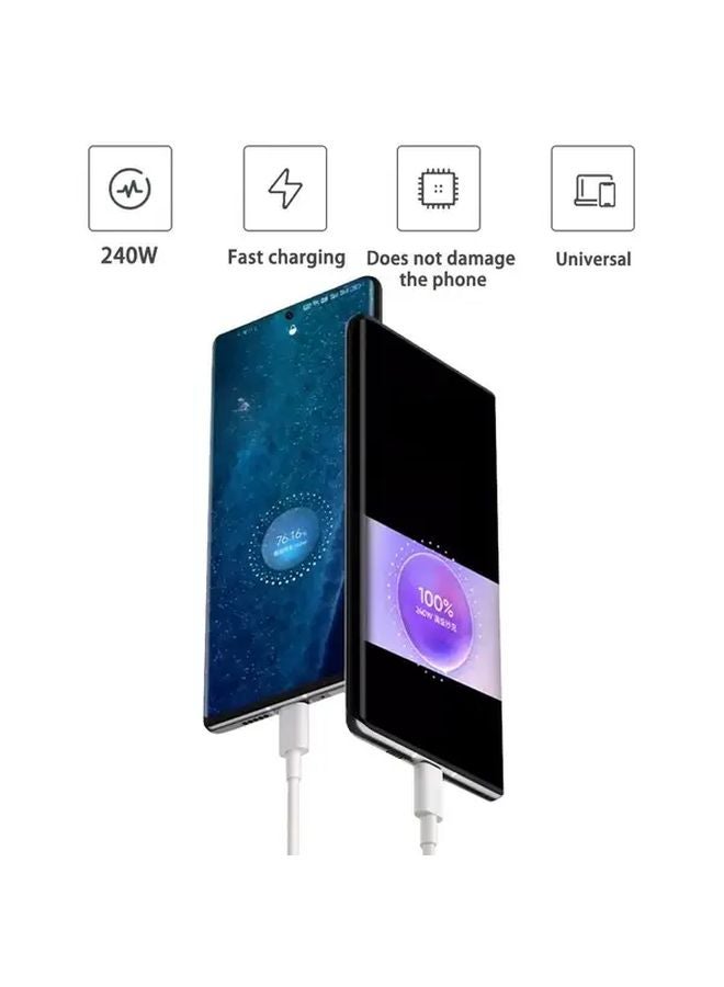 شاحن 240W UltraDart USB-C بكابل 78.74 بوصة لريلمي GT3 وGT5 وGT Neo3 وNeo5 للشحن السريع - Image 2