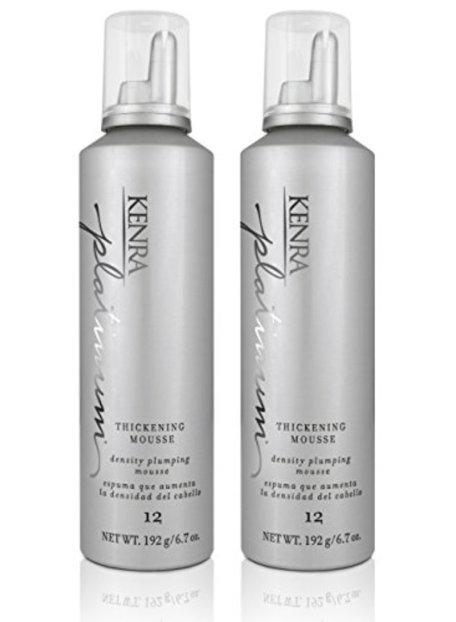 Kenra Platinum Thickening Mousse 12 Volumizing Styler Adds Fullness Body Humidity Protection Up To 48 hours Desity Plumping up tp 150 Thermal Protection All Hair Types 67 oz 2Pack - Image 1