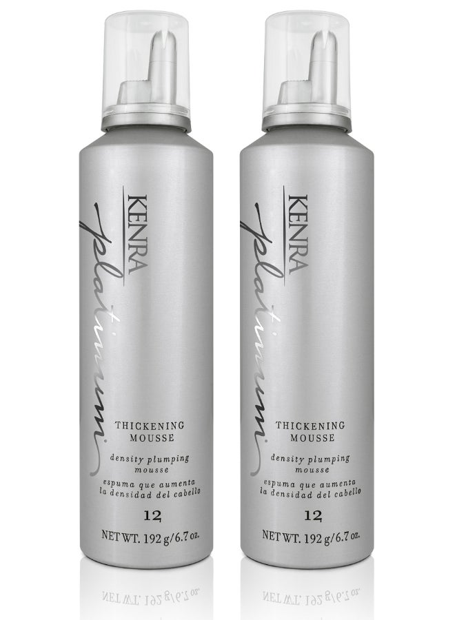 Kenra Platinum Thickening Mousse 12 Volumizing Styler Adds Fullness Body Humidity Protection Up To 48 hours Desity Plumping up tp 150 Thermal Protection All Hair Types 67 oz 2Pack - Image 3