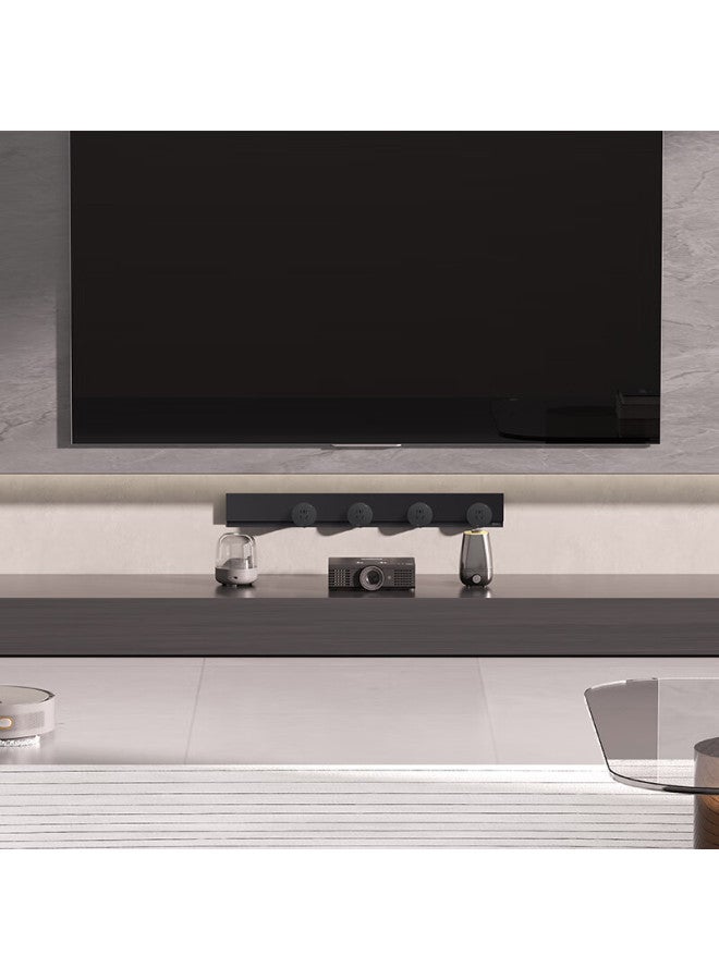 Bull Concealed Track Socket Ultra-thin Zero-gap Movable Wall-mounted Socket Wall-mounted Type Slot-free 75cm Track + 4 Five-hole Adapters Switch Gb7 Ink Cloud Grey - Image 3