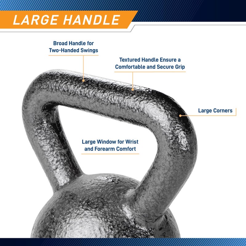 Marcy Hammertone Kettlebells, Ideal Workout Weights For Home Gym, Cast Iron, Black, 20lbs HKB-020 - Image 3