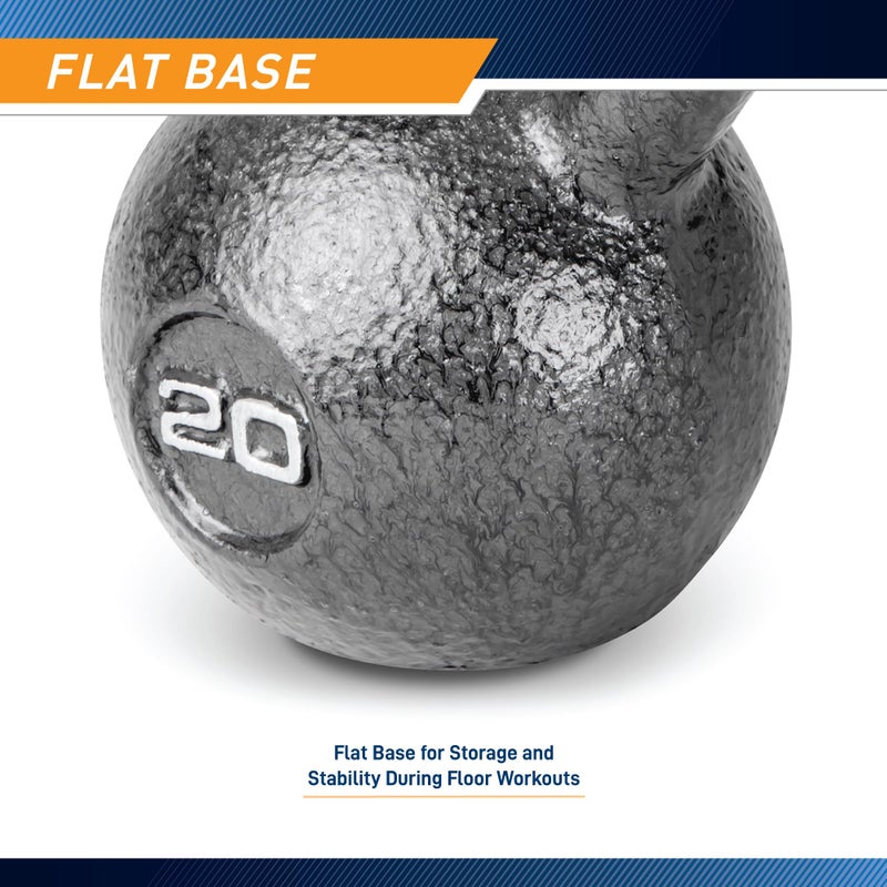 Marcy Hammertone Kettlebells, Ideal Workout Weights For Home Gym, Cast Iron, Black, 20lbs HKB-020 - Image 4
