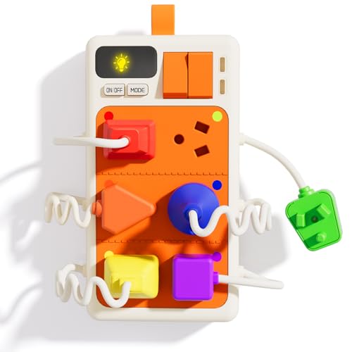 Aprilwolf 9 PCS Sensory Plug Outlet for Toddlers 23 Power Strip Montessori Toys for 18 Months Busy Board with Light Sounds Airplane Car Travel Toys Gift for Baby - Image 1