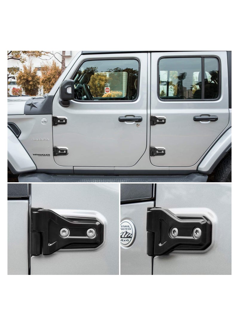 Black Door Hinge Cover Trim 8PCS for 2018-2021 Jeep Wrangler JL JLU JT 2-Door and 4-Door Models - Image 3