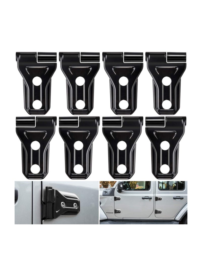 Black Door Hinge Cover Trim 8PCS for 2018-2021 Jeep Wrangler JL JLU JT 2-Door and 4-Door Models - Image 1
