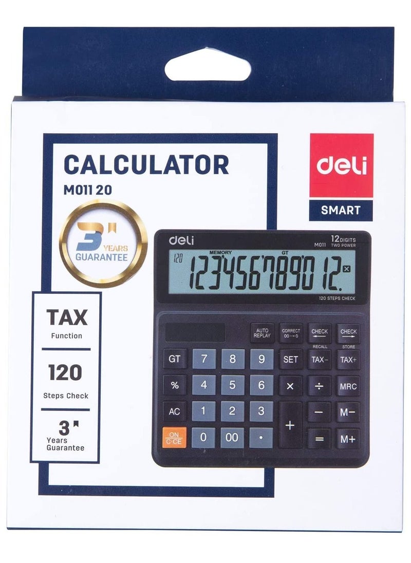 Deli 12-Digit Desktop Calculator With Dual Power And Tax Functions  - Image 1