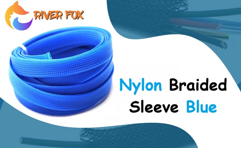 RIVER FOX ® Blue 10 Meters 3mm Polyester Braided Sleeve | Nylon Expandable Braided Sleeve for Wire Protection | Cable Management for USB Power Cord, Audio/Video Cables - Image 3