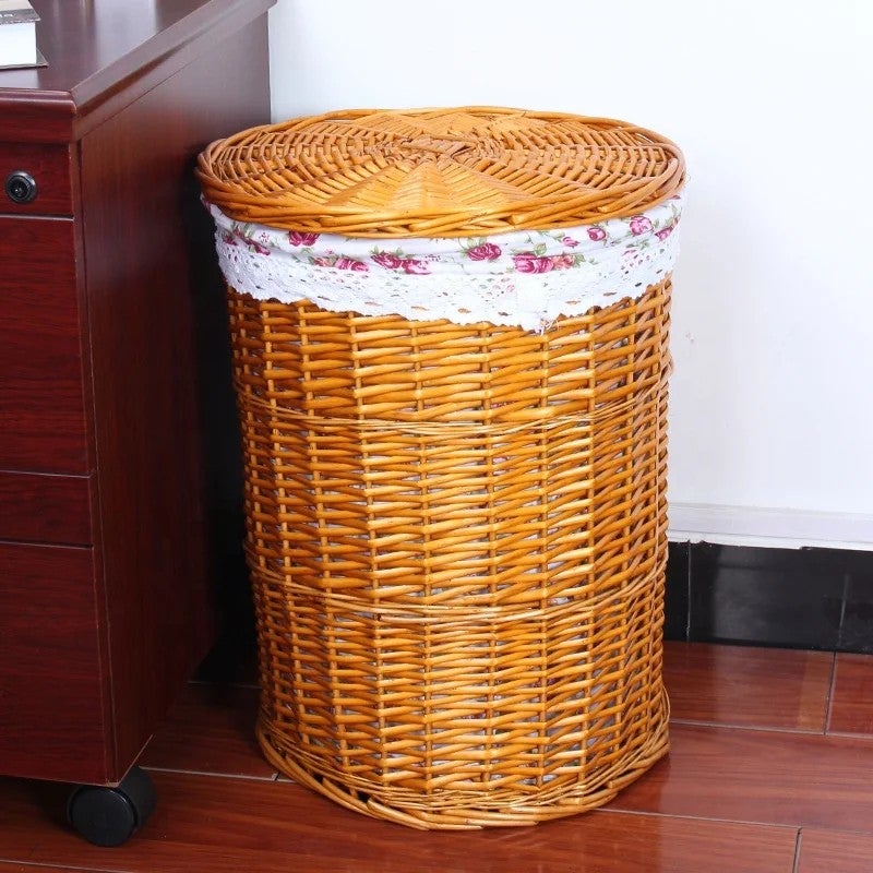 Y&D Dirty Clothes Basket Rattan Woven Laundry Hamper - Appliances-Laundry Baskets Category - Image 5