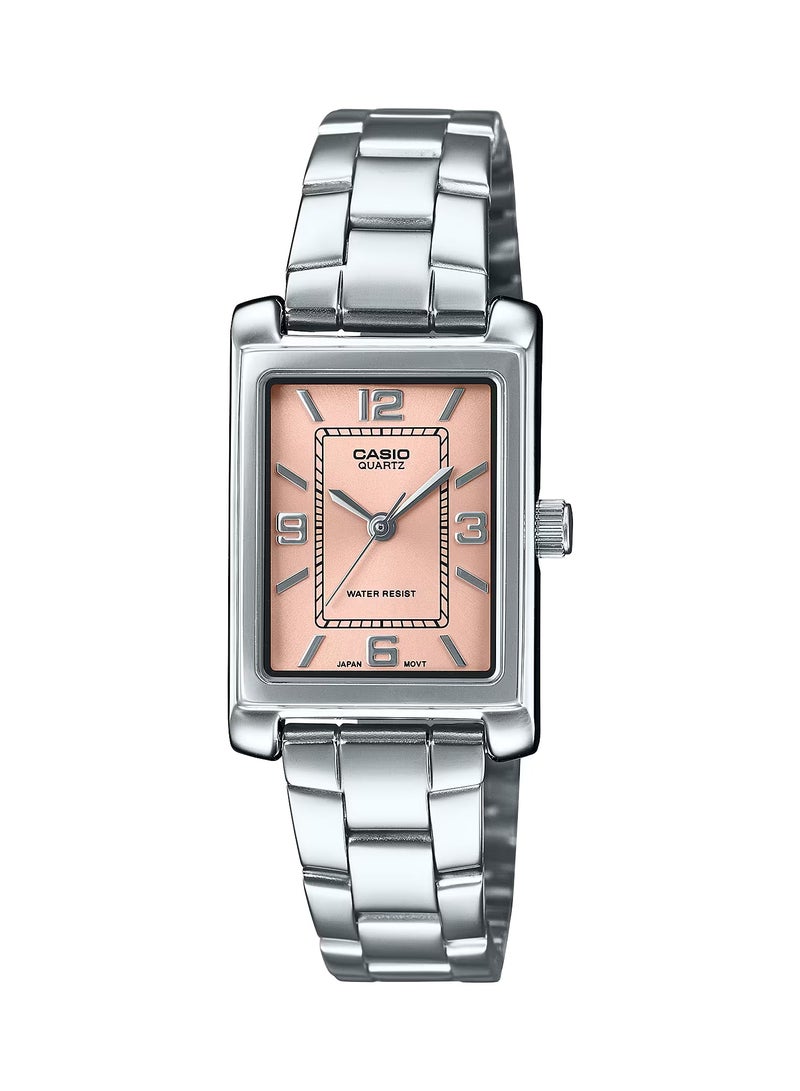 CASIO Quartz Pink Dial Stainless Steel Women's Watch LTP-1234DD-4A