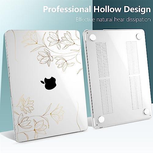 TWOLSKOO for MacBook Air 15 inch Case 2025 2024 2023 Release M4 A3241 M3 A3114 M2 A2941, Plastic Hard Shell & Screen Protector & Keyboard Cover & Trackpad Film, Florals X449 - Image 5