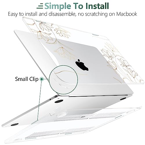 TWOLSKOO for MacBook Air 15 inch Case 2025 2024 2023 Release M4 A3241 M3 A3114 M2 A2941, Plastic Hard Shell & Screen Protector & Keyboard Cover & Trackpad Film, Florals X449 - Image 3