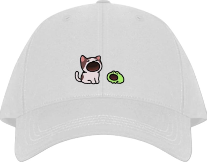 Frog Plain unisex baseball cap White 27