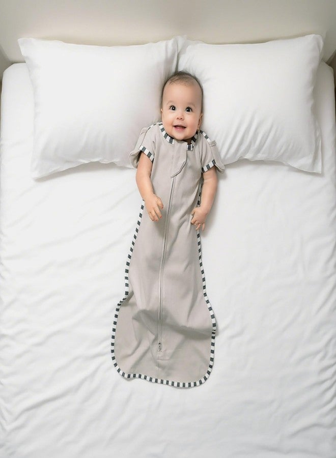 Aullar Baby Transition Swaddle 2-Pack, 100% Cotton Newborn Sleep Sack with 2-Way Zipper, Arms Up Design (Arms In/Out), Infant Swaddle for Boys Girls (Grey + Blue, Small 0-3 Months) - Image 4