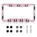 LIN KANG Ghost Skull Face License Plate Frames Pink Scream Aluminum Metal License Plate Holder Covers RustProof Waterproof Car Decorative Tag Frames for Standard US 12x6 Inch - Image 2