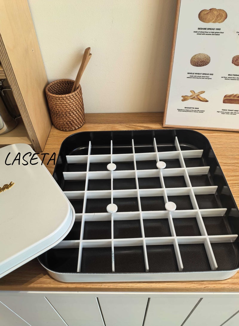 Laseta Square Baking Tray with Cutter - 35 CM(White)  - Image 2