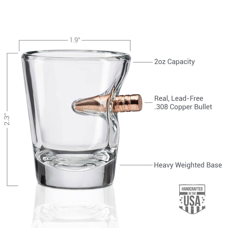 BenShot Shot Glass with Real .308 Bullet - 2oz | Made in the USA - Image 3