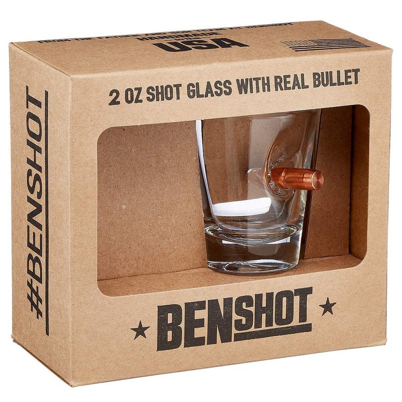 BenShot Shot Glass with Real .308 Bullet - 2oz | Made in the USA - Image 1