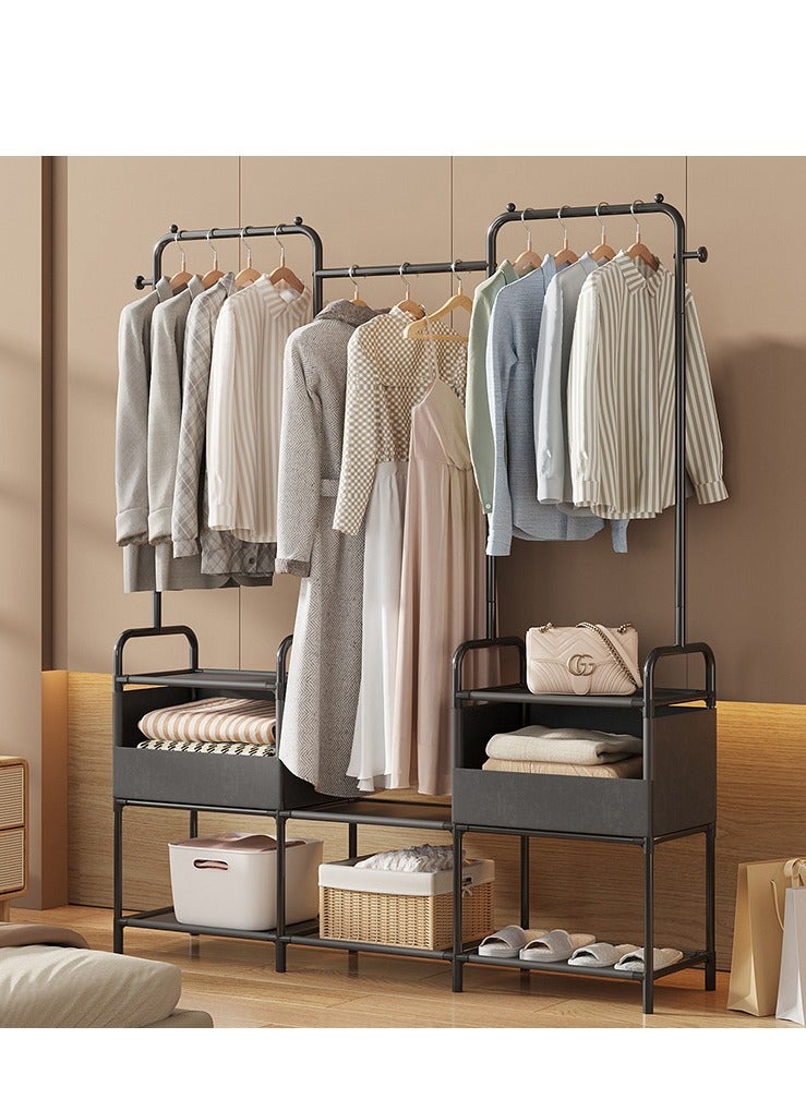 MIXDE Portable Wardrobe Storage Closet, Clothes Rack Multi-functional Storage Clothes Hanging Multi-Layer Shelving for Living Room, Bedroom, Clothes Room