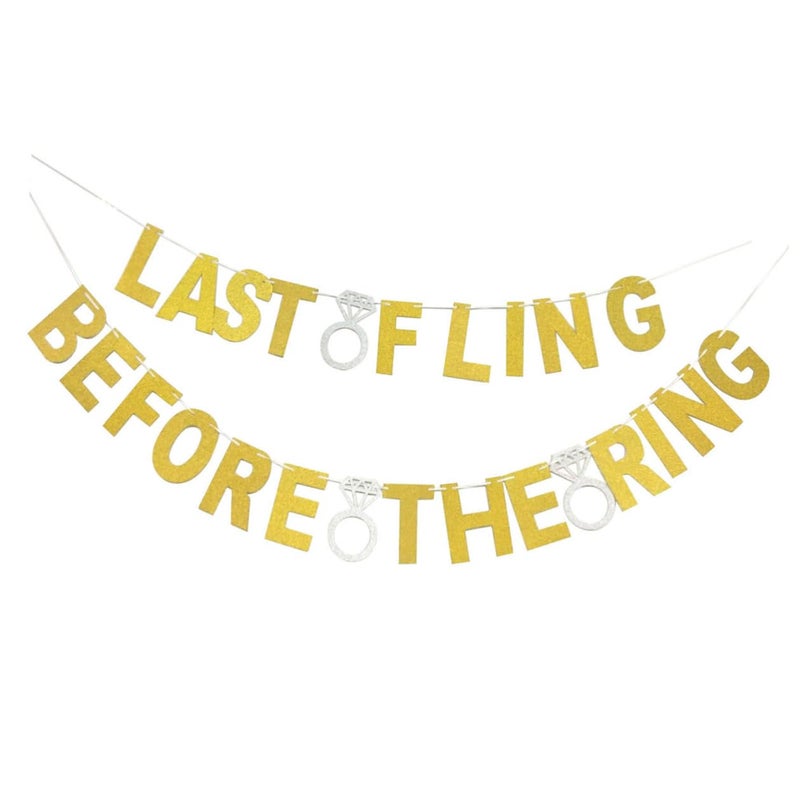 Gold Glitter Pull Flag Banner For Bachelorette Bachelor Party Decorations - Image 2