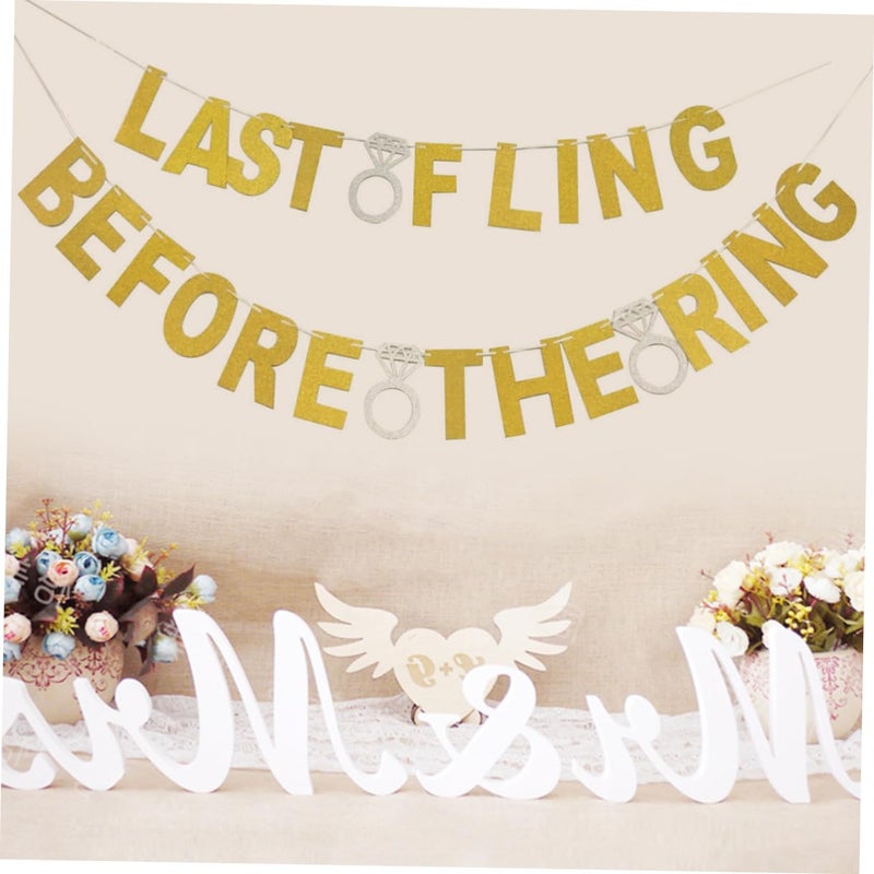 Gold Glitter Pull Flag Banner For Bachelorette Bachelor Party Decorations - Image 4