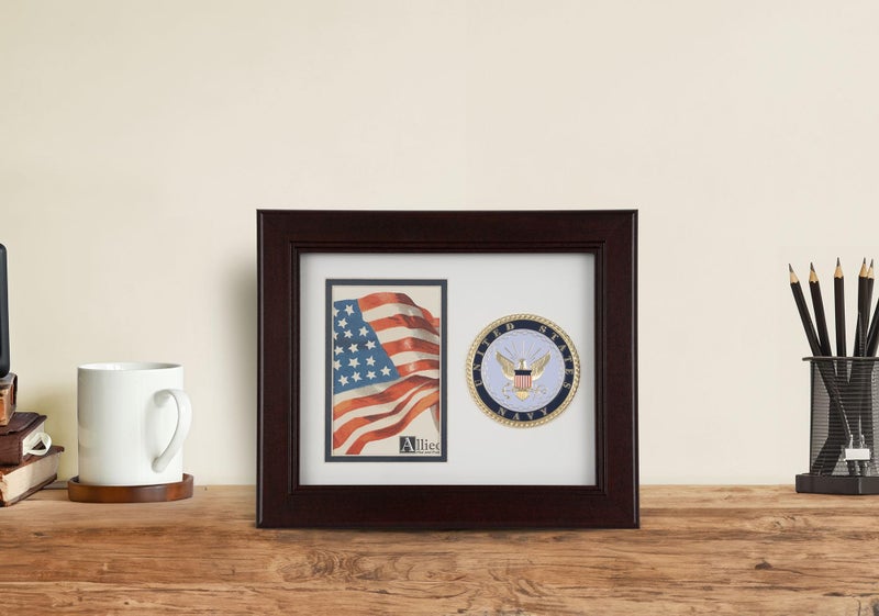 Allied Flag US Picture Frame - 4x6 Portrait with US Navy Medallion Crafted from Premium Materials - Made in USA - Image 4