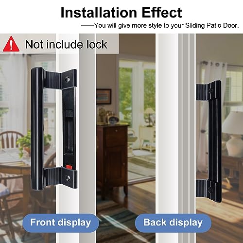 Young Dance Aluminum Sliding Door Handle - 8" Glass Door Pull Fits 6-5/8" Mounting Holes - Perfect for Patio Doors (Black) - Image 3