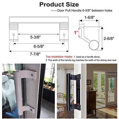 Young Dance Aluminum Sliding Door Handle - 8" Glass Door Pull Fits 6-5/8" Mounting Holes - Perfect for Patio Doors (Black) - Image 2