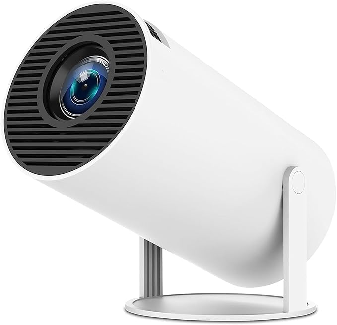 Equater HY300 Portable Smart LED Projector | 4K HD, 1600 Lumens, Built-in Streaming Apps (Netflix, YouTube, Vodeo) | 3W Speaker, 180° Flip, WiFi (2.4/5G), BT 5.0 | Sleek White Design - Image 1