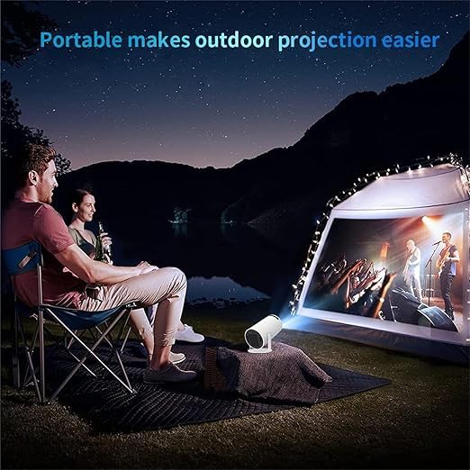 Equater HY300 Portable Smart LED Projector | 4K HD, 1600 Lumens, Built-in Streaming Apps (Netflix, YouTube, Vodeo) | 3W Speaker, 180° Flip, WiFi (2.4/5G), BT 5.0 | Sleek White Design - Image 5