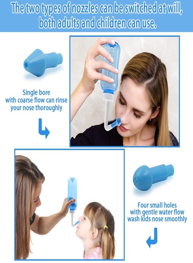 Abnaok Neti Pot Sinus Rinse Bottle，Abnaok Nose Wash Cleaner Pressure Rinse Nasal Irrigation for Adult & Kid BPA Free，Nasal Wash Kit for Home or Travel - Image 5