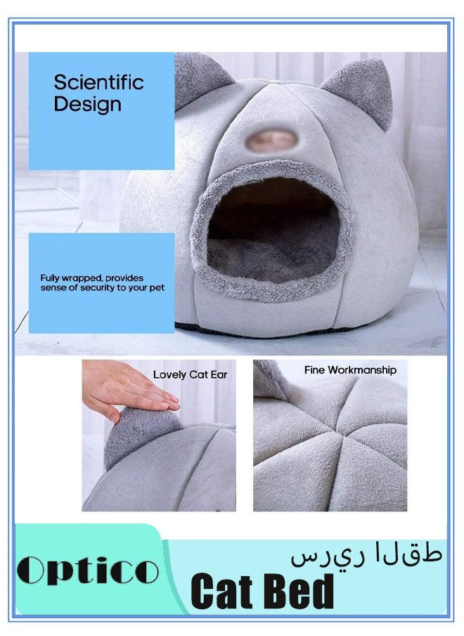 2-in-1 Warm Cat Bed Soft Comfortable Pet Nest Indoor Semi-Enclosed Pet Cat Dog Sleeping Tent House with Removable Washable Cushion, Comfortable Pet Sleeping Bed - pzsku/Z71F423FA8555262FAC3EZ/45/_/1718957305/1c0deb5f-4252-43d7-a3c4-7341014d9227