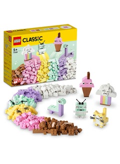 Classic Creative Pastel Fun 11028 Building Toy Set; Build A Colourful Ice Cream, Dinosaur, Cat, Cloud And Lots More And Enjoy Free-Building Fun; Imaginative, Playful, Learning Gift For Kids Aged 5+ (333 Pieces)