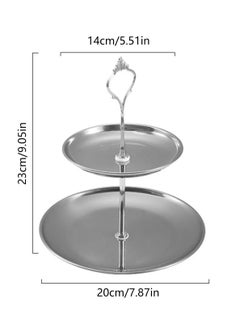 LOOPITYS Cupcake Display Stands 2 Tier Serving Tray Platters Stainless Steel Gold Metal Tiered Cupcake Stand Cup Cake Tower Dessert Holder for Birthday Party Wedding Cakes Dessert Cookie Candy (Set1 Silver)  - Image 3