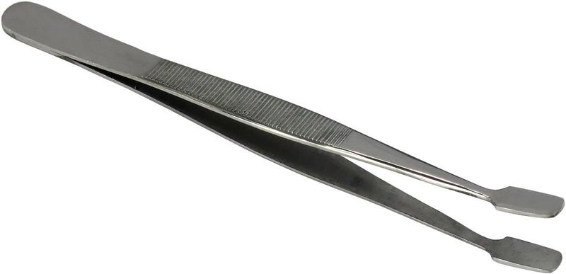 HTS 170C0 4.75" Curved Stainless Steel Stamp Tweezers - Image 2