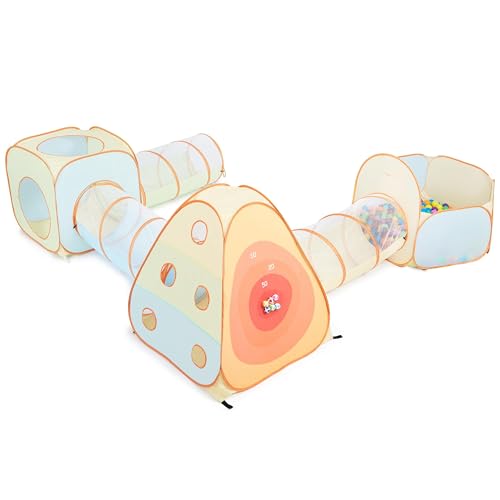 UTEX 3 in 1 Pop Up Play Tent with Tunnel Ball Pit for Kids Boys Girls Babies and Toddlers IndoorOutdoor Playhouse 6 in 1 with Ball Pit and Square Tent - Image 1