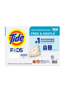 Tide 152 PODS Liquid Laundry Detergent Pacs, Free & Gentle, For Baby Sensitive Skin | 152-count |  For All Automatic Machine  - Image 2