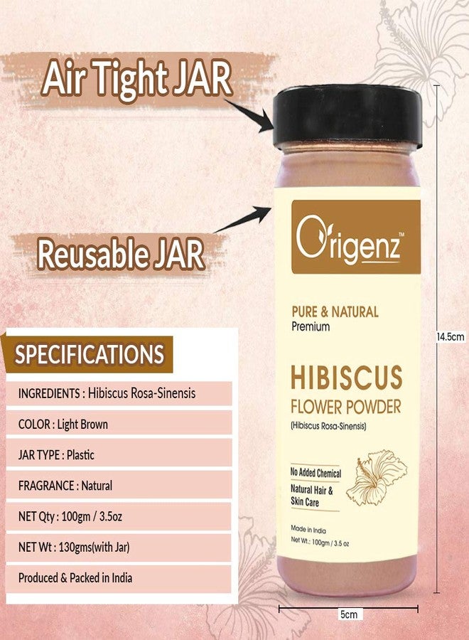 Origenz Natural Hibiscus Powder 100 gm for Hair Care, Skin Cleansing, Conditioning, Mask, Face Pack, Scrub, Wash | Rosa-sinensis | In Jar 3.53 oz - Image 4