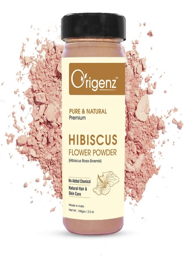 Origenz Natural Hibiscus Powder 100 gm for Hair Care, Skin Cleansing, Conditioning, Mask, Face Pack, Scrub, Wash | Rosa-sinensis | In Jar 3.53 oz - Image 1