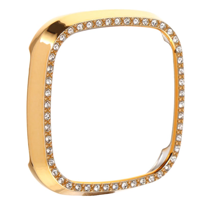 Gold Rhinestone Full Cover Anti Scratch Protective Case for Fitbit 3 Sense Smartwatch - Image 2