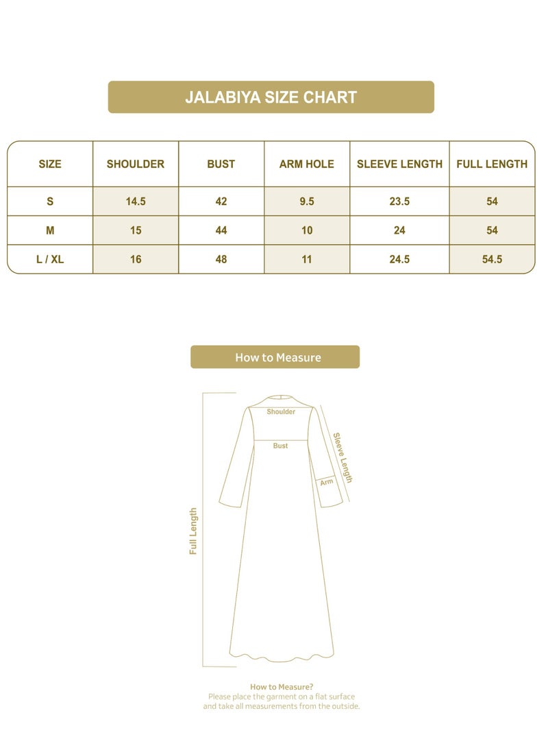 Linelle Ladies Jalabiya – light blue/white Base with Blue Florals and Embroidered Neckline