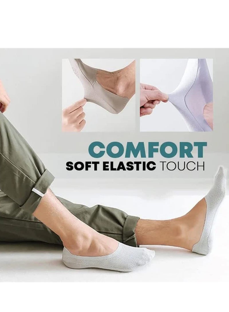 KASTWAVE Men's Breathable Ice Silk No Show Socks: Ultra Low Cut, Non-Slip Silicone Heel, Invisible Boat Socks for Daily Life Yoga and Sports  - Image 2