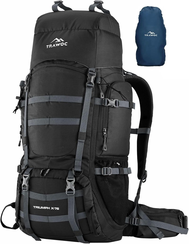Trawoc TRIUMPH X 75 L Camping Backpack Trekking Hiking Ruckssack Travel Bag Front & Top Loading Laptop/Rain Cover/Shoe Compartment - Image 1